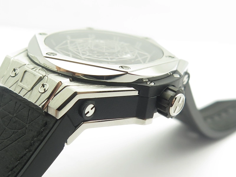 Cozy Big Bang Sang Bleu SS TMF 1:1 Best Edition Skeletonal Dial On Gummy Strap Asian HB 6902