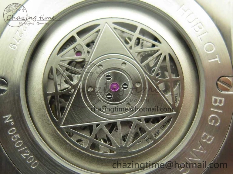 BestValue Big Bang Sang Bleu SS TMF 1:1 Best Edition White Skeletonal Dial On White Gummy Strap Asian HB 6860
