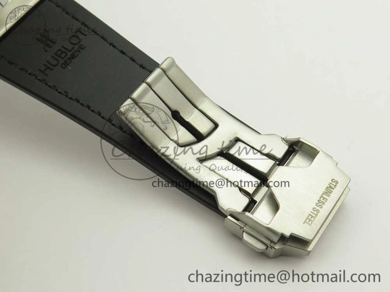 BestValue Big Bang Sang Bleu SS TMF 1:1 Best Edition White Skeletonal Dial On White Gummy Strap Asian HB 6860
