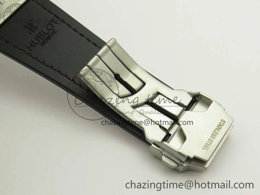 BestValue Big Bang Sang Bleu SS TMF 1:1 Best Edition White Skeletonal Dial On White Gummy Strap Asian HB 6860