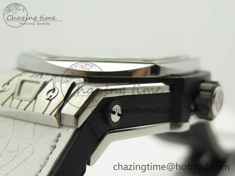 BestValue Big Bang Sang Bleu SS TMF 1:1 Best Edition White Skeletonal Dial On White Gummy Strap Asian HB 6860