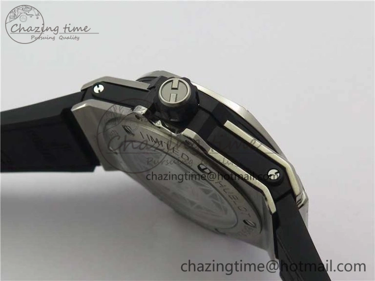Big Bang Sang Bleu Ti WWF 1:1 Best Edition Black Skeletonal Dial On Black Gummy Strap Asian HB OnTrend 6833