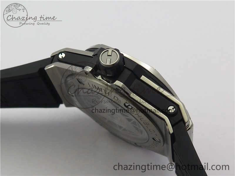 Big Bang Sang Bleu Ti WWF 1:1 Best Edition Black Skeletonal Dial On Black Gummy Strap Asian HB OnTrend 6833