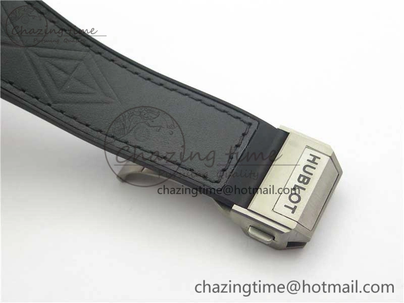 Big Bang Sang Bleu Ti WWF 1:1 Best Edition Black Skeletonal Dial On Black Gummy Strap Asian HB OnTrend 6833