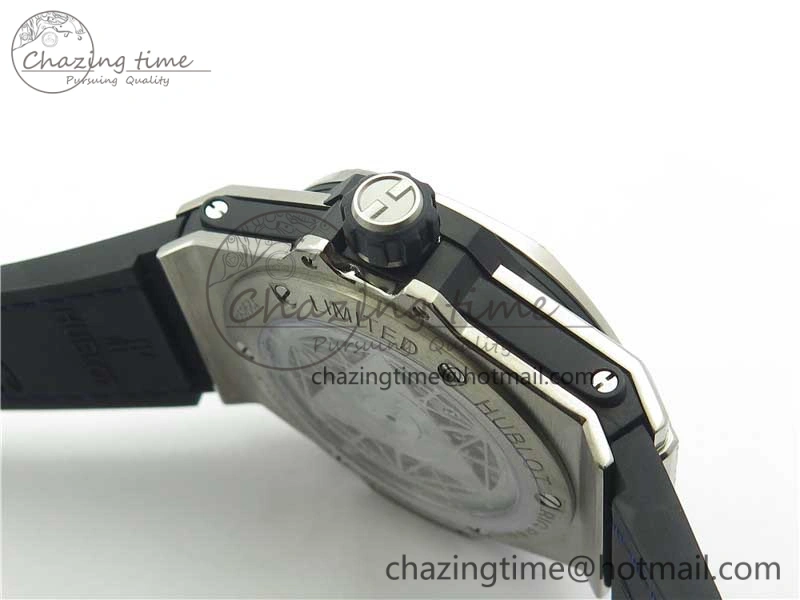 EasyCare Big Bang Sang Bleu Ti WWF 1:1 Best Edition Blue Skeletonal Dial On Blue Gummy Strap Asian HB 6836