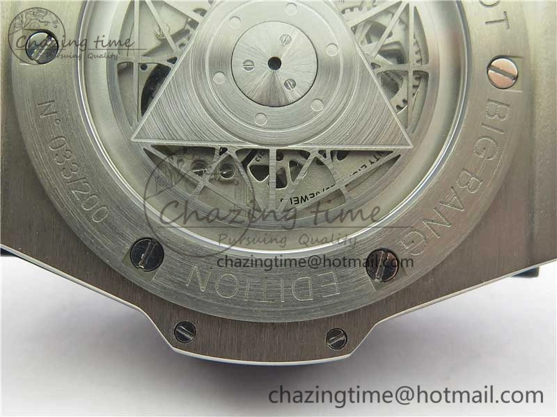 EasyCare Big Bang Sang Bleu Ti WWF 1:1 Best Edition Blue Skeletonal Dial On Blue Gummy Strap Asian HB 6836