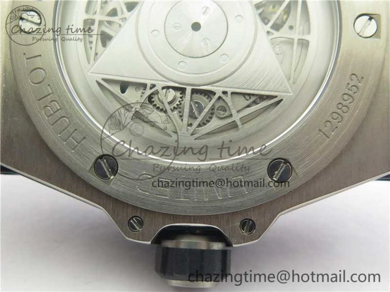 EasyCare Big Bang Sang Bleu Ti WWF 1:1 Best Edition Blue Skeletonal Dial On Blue Gummy Strap Asian HB 6836