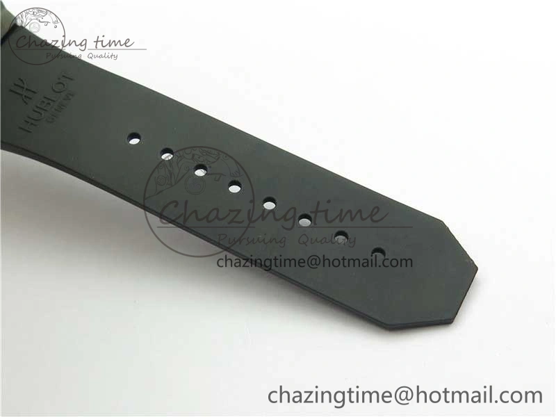 Contemporary Big Bang Sang Bleu chrono DLC B50 Black Skeletonal Dial On Rubber Strap Asian 6795