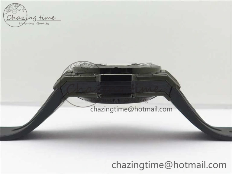 Contemporary Big Bang Sang Bleu chrono DLC B50 Black Skeletonal Dial On Rubber Strap Asian 6795