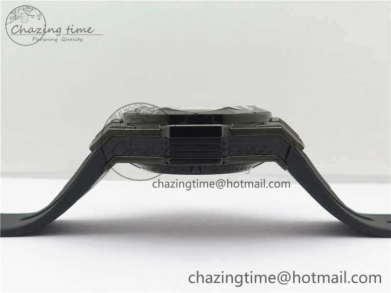 Contemporary Big Bang Sang Bleu chrono DLC B50 Black Skeletonal Dial On Rubber Strap Asian 6795