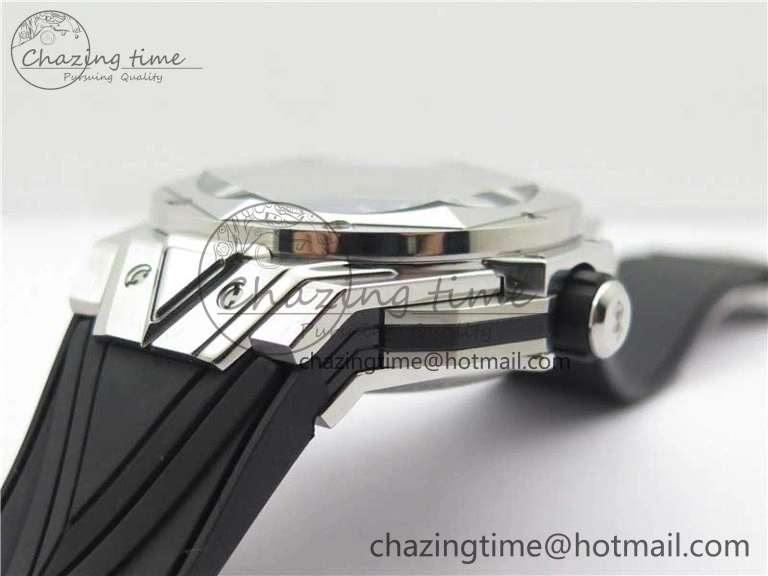Effortless Big Bang Sang Bleu chrono SS B50 Black Skeletonal Dial On Rubber Strap Asian 6798