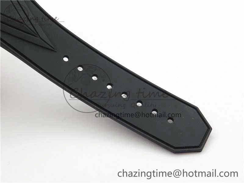 Effortless Big Bang Sang Bleu chrono SS B50 Black Skeletonal Dial On Rubber Strap Asian 6798