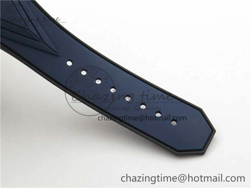 Big Bang Sang Bleu chrono SS B50 Blue Skeletonal Dial On Rubber Strap Asian TechFriendly 6797