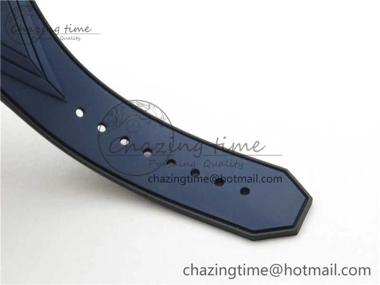 Big Bang Sang Bleu chrono SS B50 Blue Skeletonal Dial On Rubber Strap Asian TechFriendly 6797