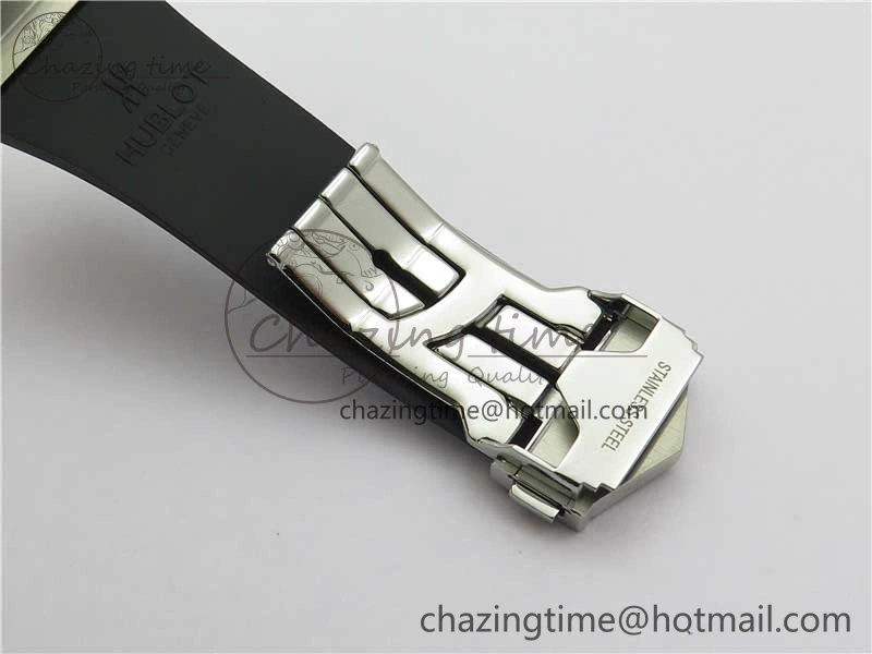 Big Bang Sang Bleu chrono SS B50 Blue Skeletonal Dial On Rubber Strap Asian TechFriendly 6797
