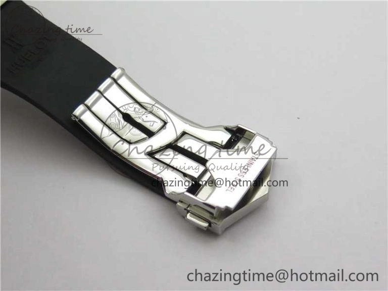 Contemporary Big Bang Sang Bleu chrono SS B50 White Skeletonal Dial On Gummy Strap Asian 6799