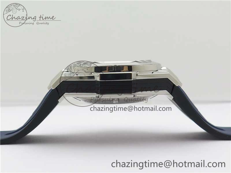Contemporary Big Bang Sang Bleu chrono SS B50 White Skeletonal Dial On Gummy Strap Asian 6799