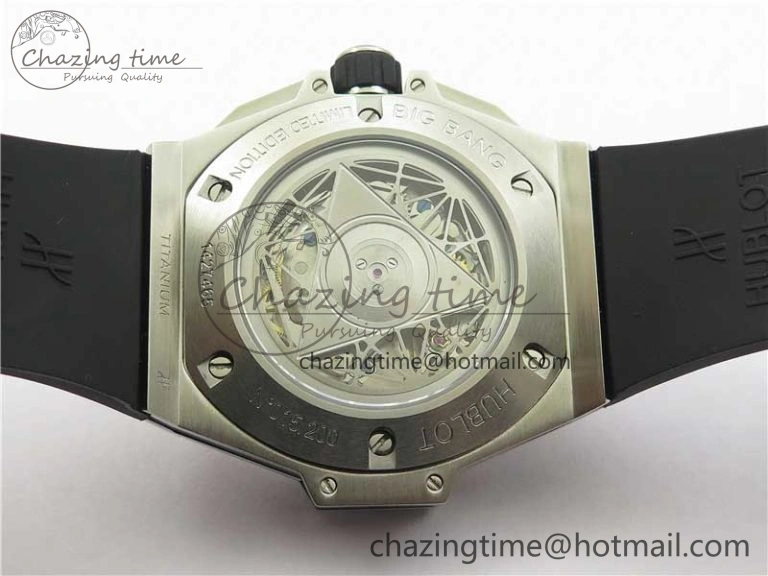 Contemporary Big Bang Sang Bleu chrono SS B50 White Skeletonal Dial On Gummy Strap Asian 6799
