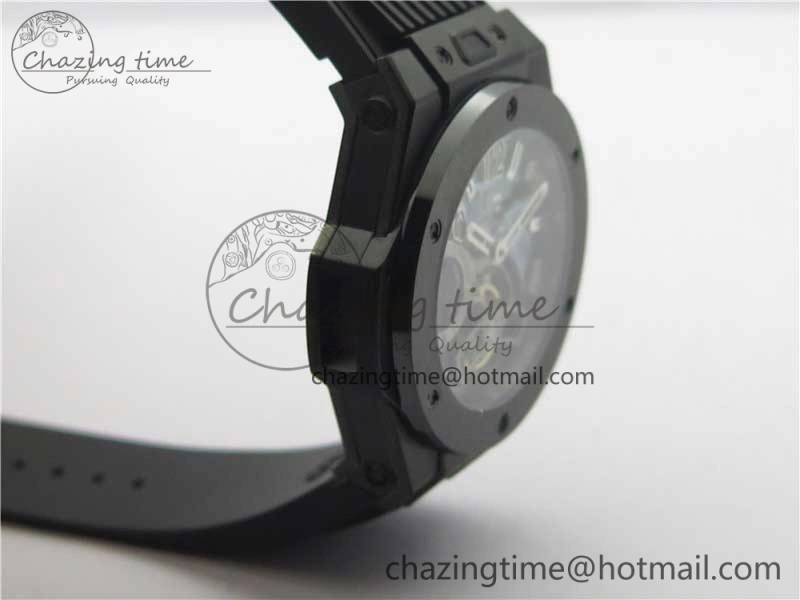 FashionForward Big Bang Tourbillon King 45mm PVD MJF Best Edition Skeleton Dial on Black Rubber Strap 6830