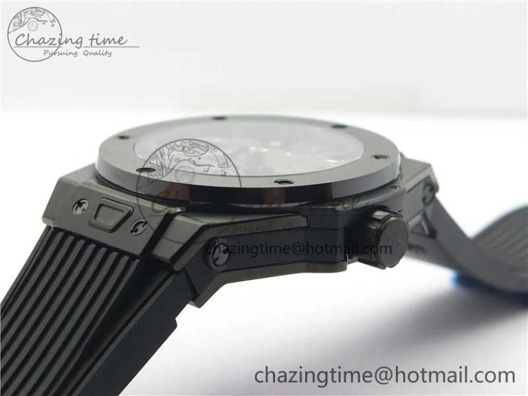 FashionForward Big Bang Tourbillon King 45mm PVD MJF Best Edition Skeleton Dial on Black Rubber Strap 6830