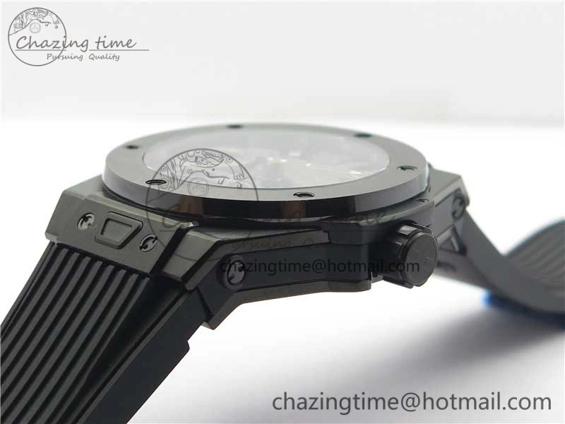 FashionForward Big Bang Tourbillon King 45mm PVD MJF Best Edition Skeleton Dial on Black Rubber Strap 6830