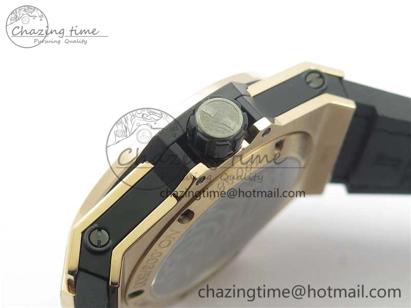 Breathable Big Bang Tourbillon King 45mm RG MJF Best Edition Skeleton Dial on Black Gummy Strap 6831