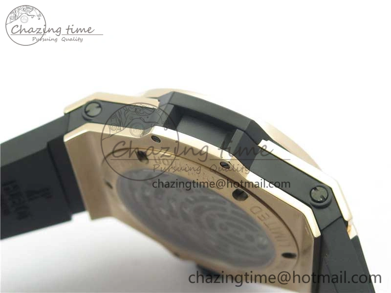 Big Bang Tourbillon King 45mm RG MJF Best Edition Skeleton Dial on Black Rubber Strap Trendy 6834