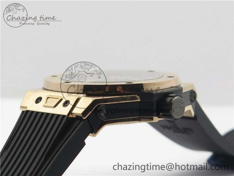 Big Bang Tourbillon King 45mm RG MJF Best Edition Skeleton Dial on Black Rubber Strap Trendy 6834