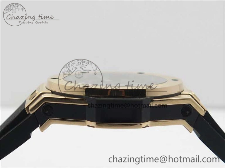 Big Bang Tourbillon King 45mm RG MJF Best Edition Skeleton Dial on Black Rubber Strap Trendy 6834