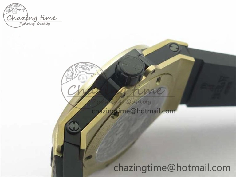 Big Bang Tourbillon King 45mm YG MJF Best Edition Skeleton Dial on Black Rubber Strap EyeCatching 6832