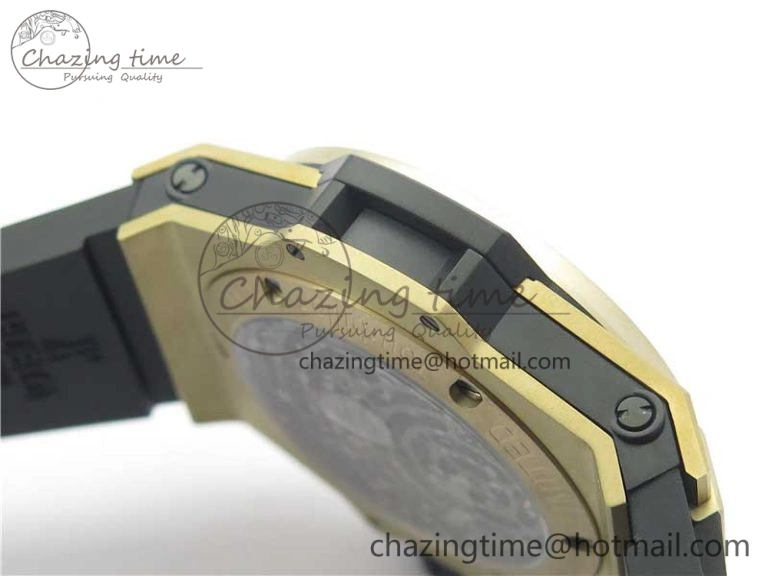 Big Bang Tourbillon King 45mm YG MJF Best Edition Skeleton Dial on Black Rubber Strap EyeCatching 6832