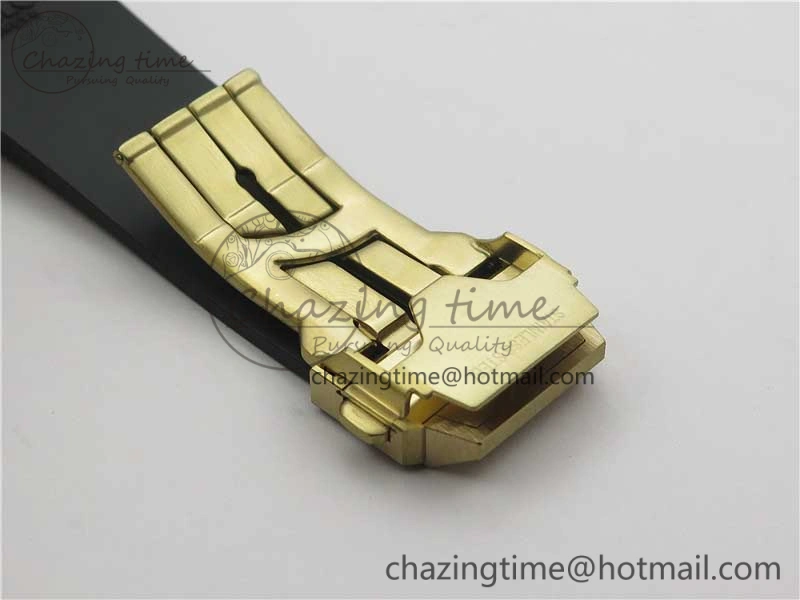 Big Bang Tourbillon King 45mm YG MJF Best Edition Skeleton Dial on Black Rubber Strap EyeCatching 6832