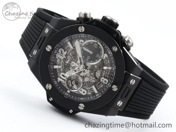 StreetReady Big Bang Unico 42mm Black Ceramic BBF 1:1 Best Edition Skeleton Dial on Black Rubber Strap A1280 V 6724