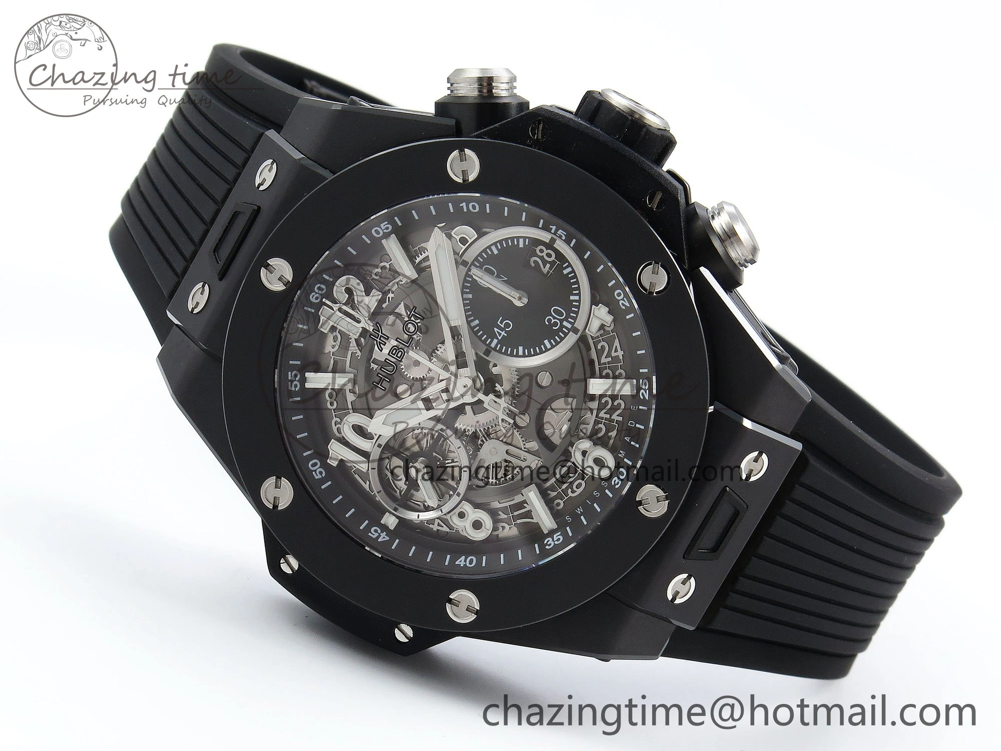 StreetReady Big Bang Unico 42mm Black Ceramic BBF 1:1 Best Edition Skeleton Dial on Black Rubber Strap A1280 V 6724