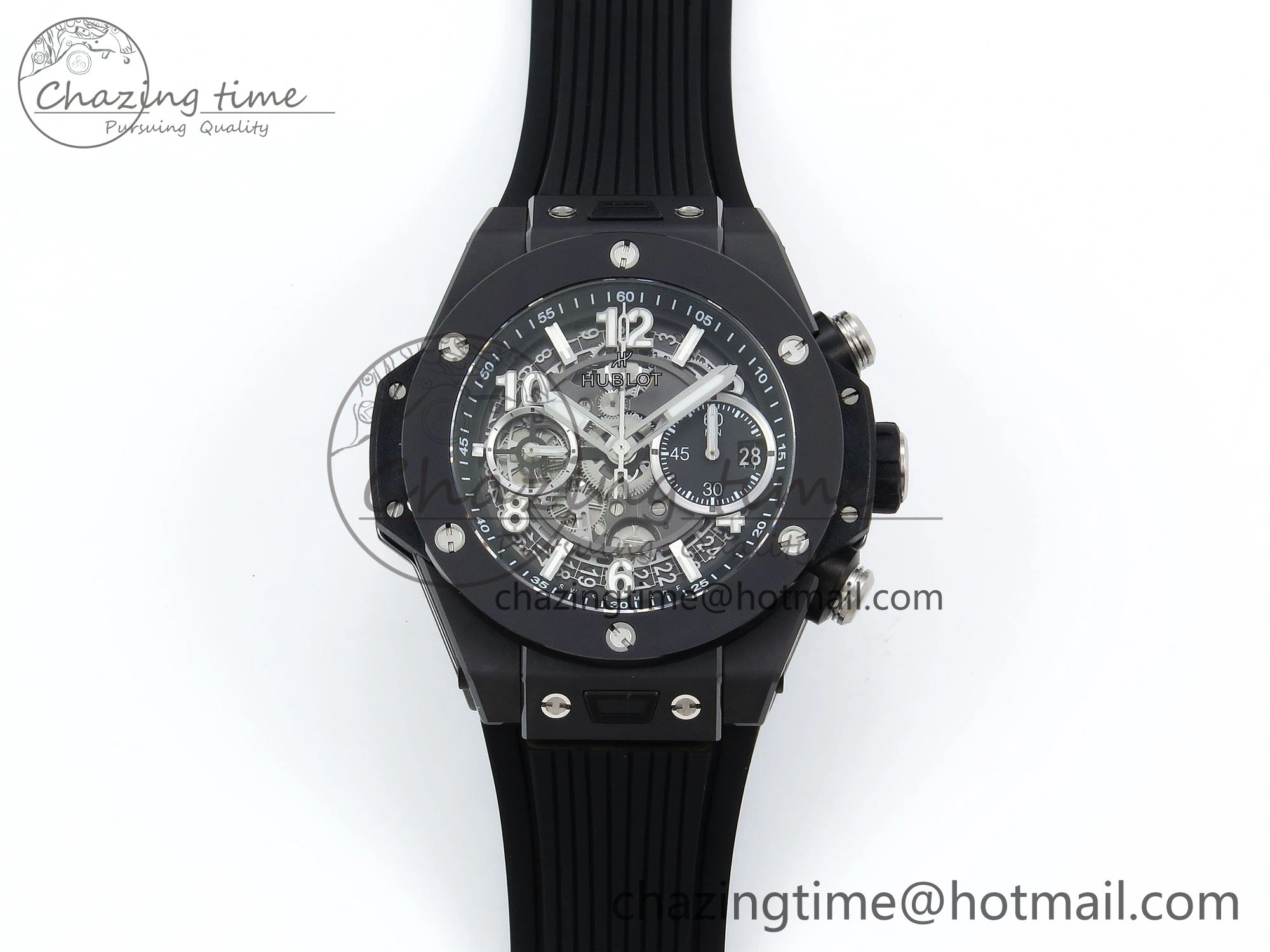StreetReady Big Bang Unico 42mm Black Ceramic BBF 1:1 Best Edition Skeleton Dial on Black Rubber Strap A1280 V 6724
