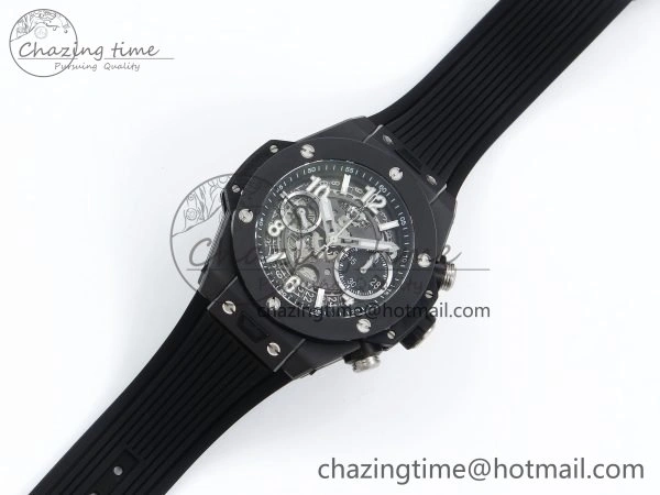 StreetReady Big Bang Unico 42mm Black Ceramic BBF 1:1 Best Edition Skeleton Dial on Black Rubber Strap A1280 V 6724