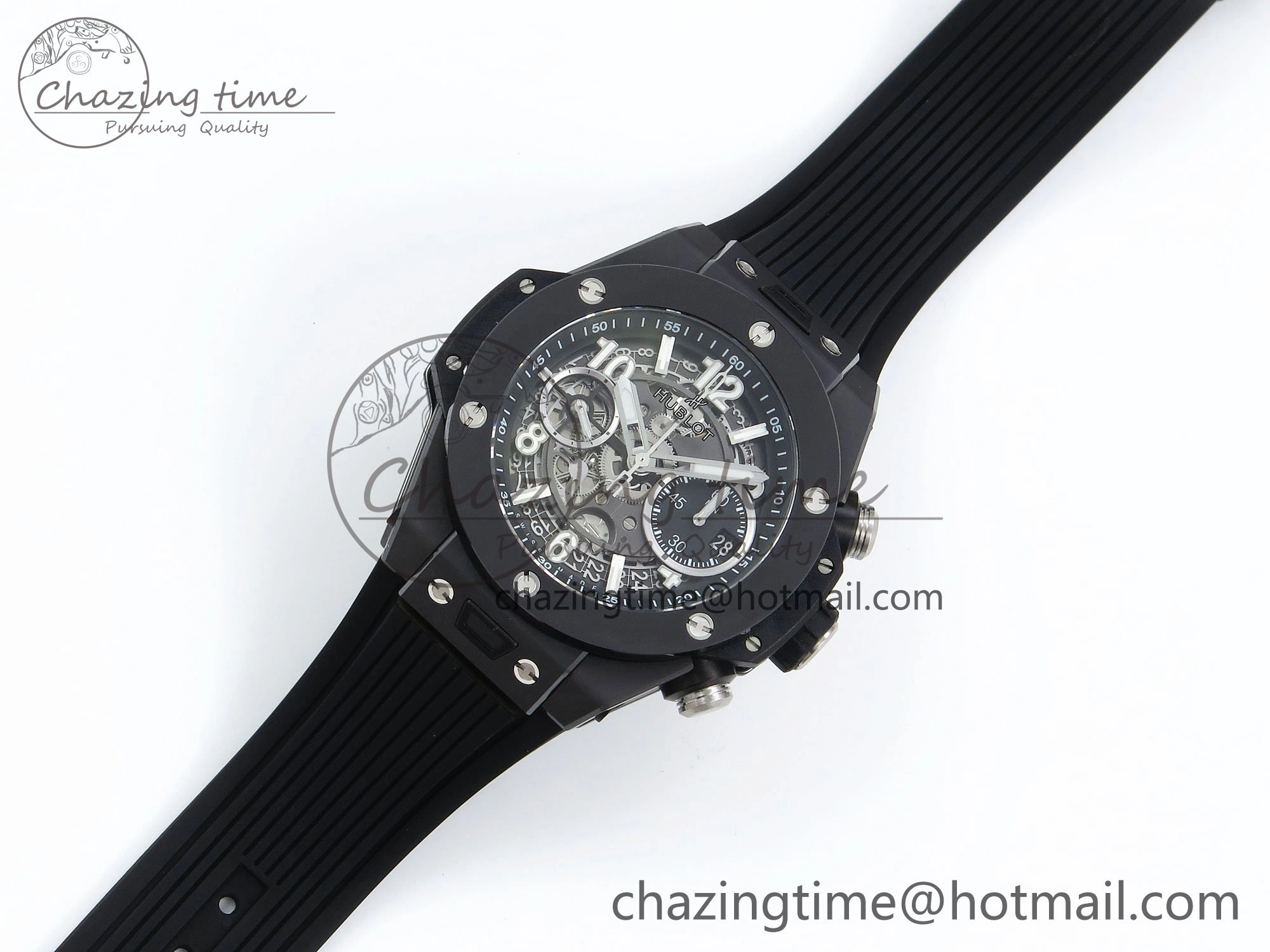 StreetReady Big Bang Unico 42mm Black Ceramic BBF 1:1 Best Edition Skeleton Dial on Black Rubber Strap A1280 V 6724