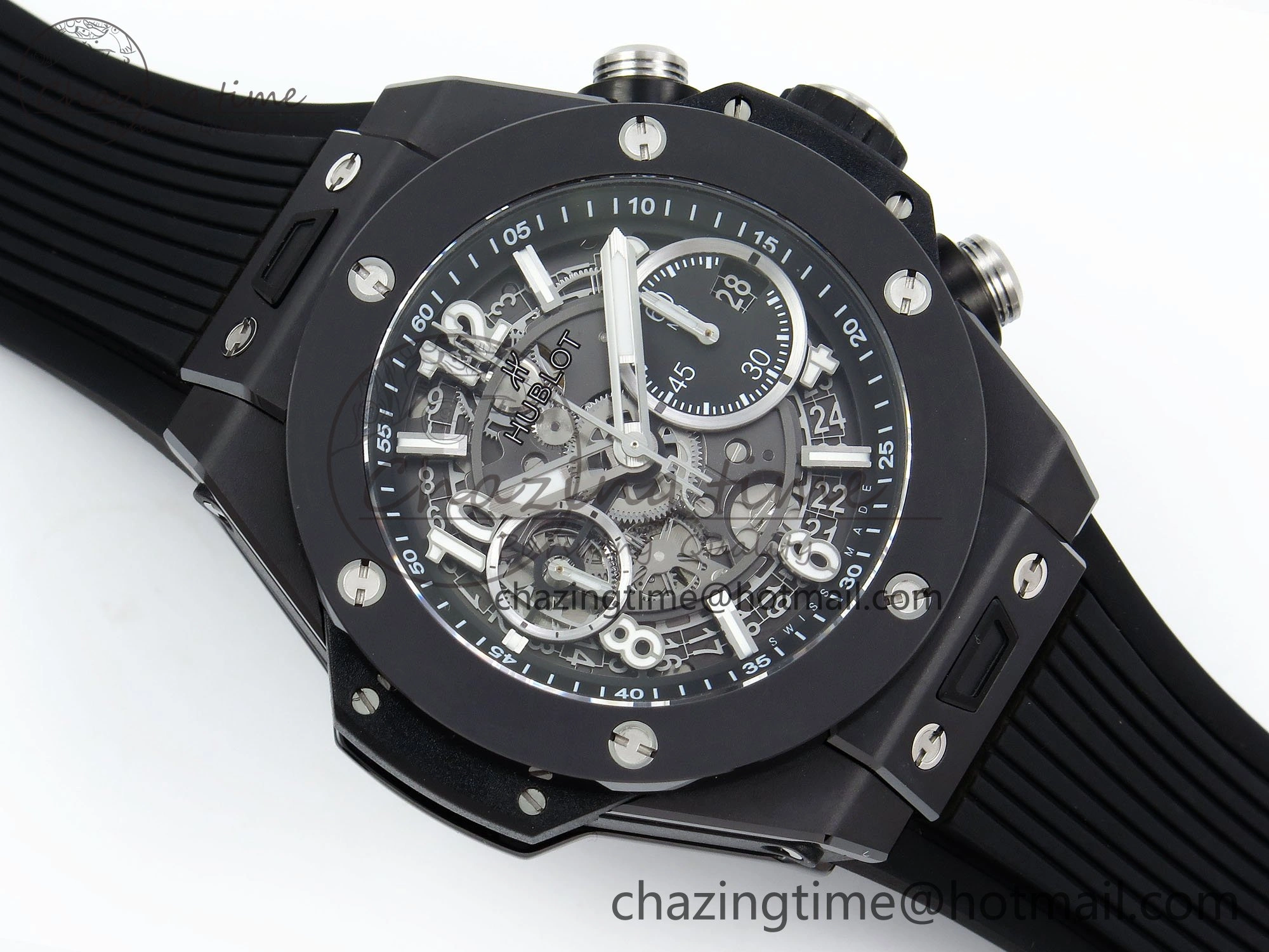 StreetReady Big Bang Unico 42mm Black Ceramic BBF 1:1 Best Edition Skeleton Dial on Black Rubber Strap A1280 V 6724