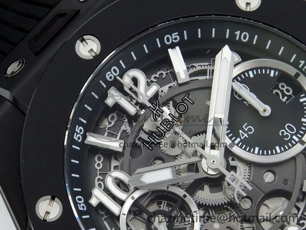 StreetReady Big Bang Unico 42mm Black Ceramic BBF 1:1 Best Edition Skeleton Dial on Black Rubber Strap A1280 V 6724