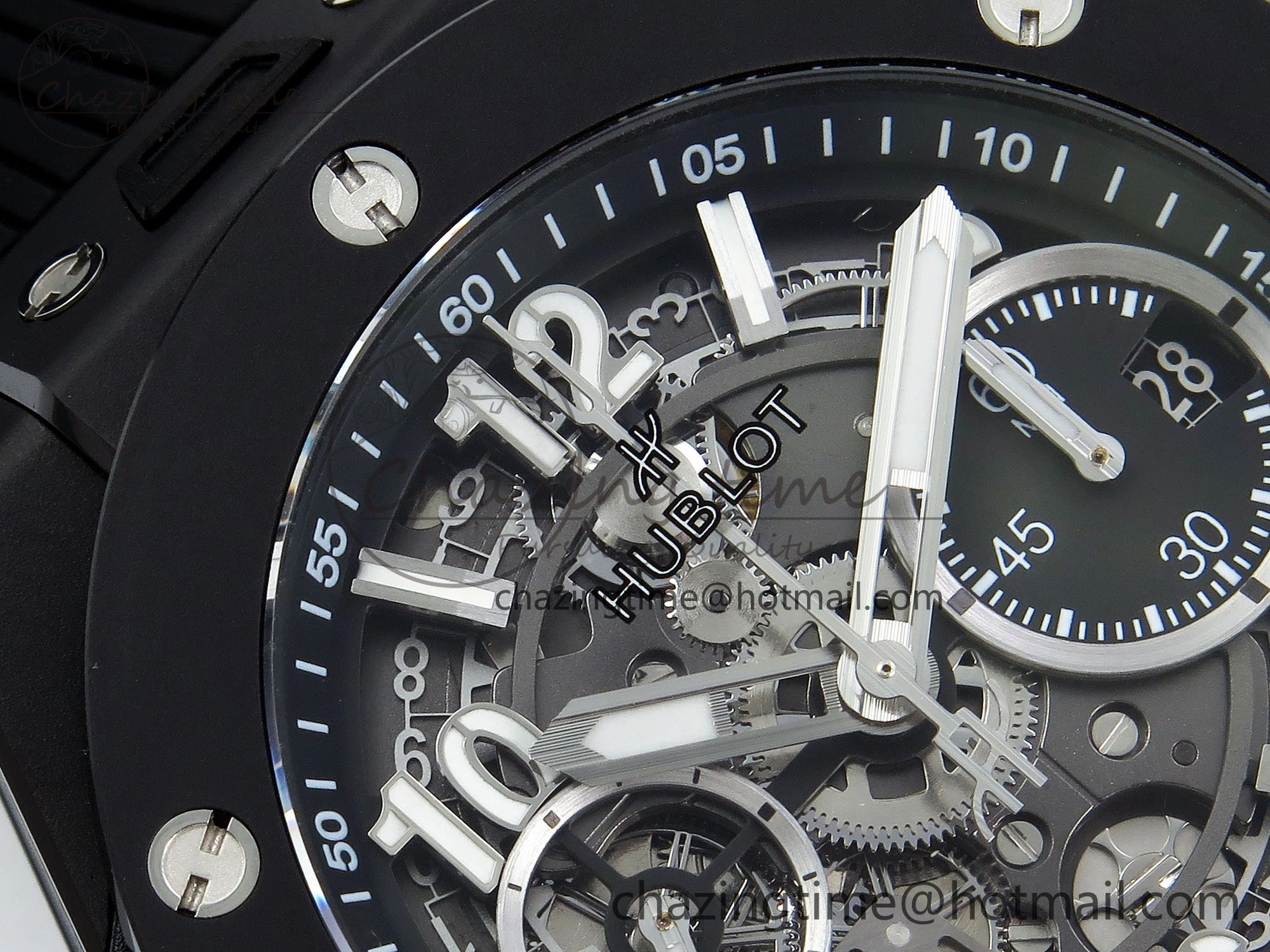 StreetReady Big Bang Unico 42mm Black Ceramic BBF 1:1 Best Edition Skeleton Dial on Black Rubber Strap A1280 V 6724