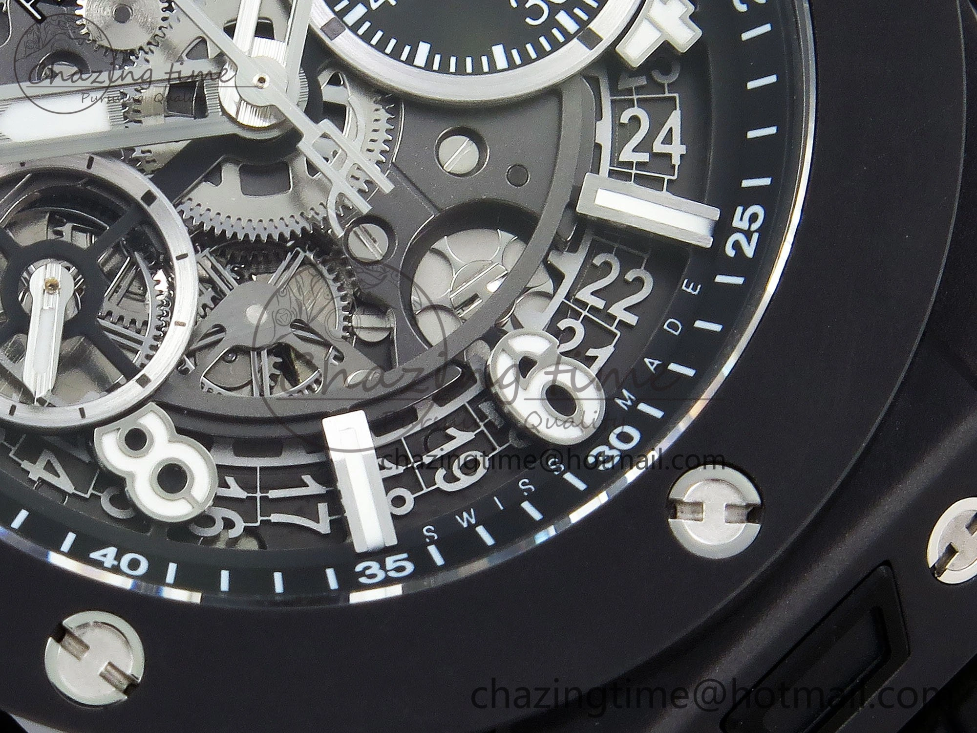 StreetReady Big Bang Unico 42mm Black Ceramic BBF 1:1 Best Edition Skeleton Dial on Black Rubber Strap A1280 V 6724