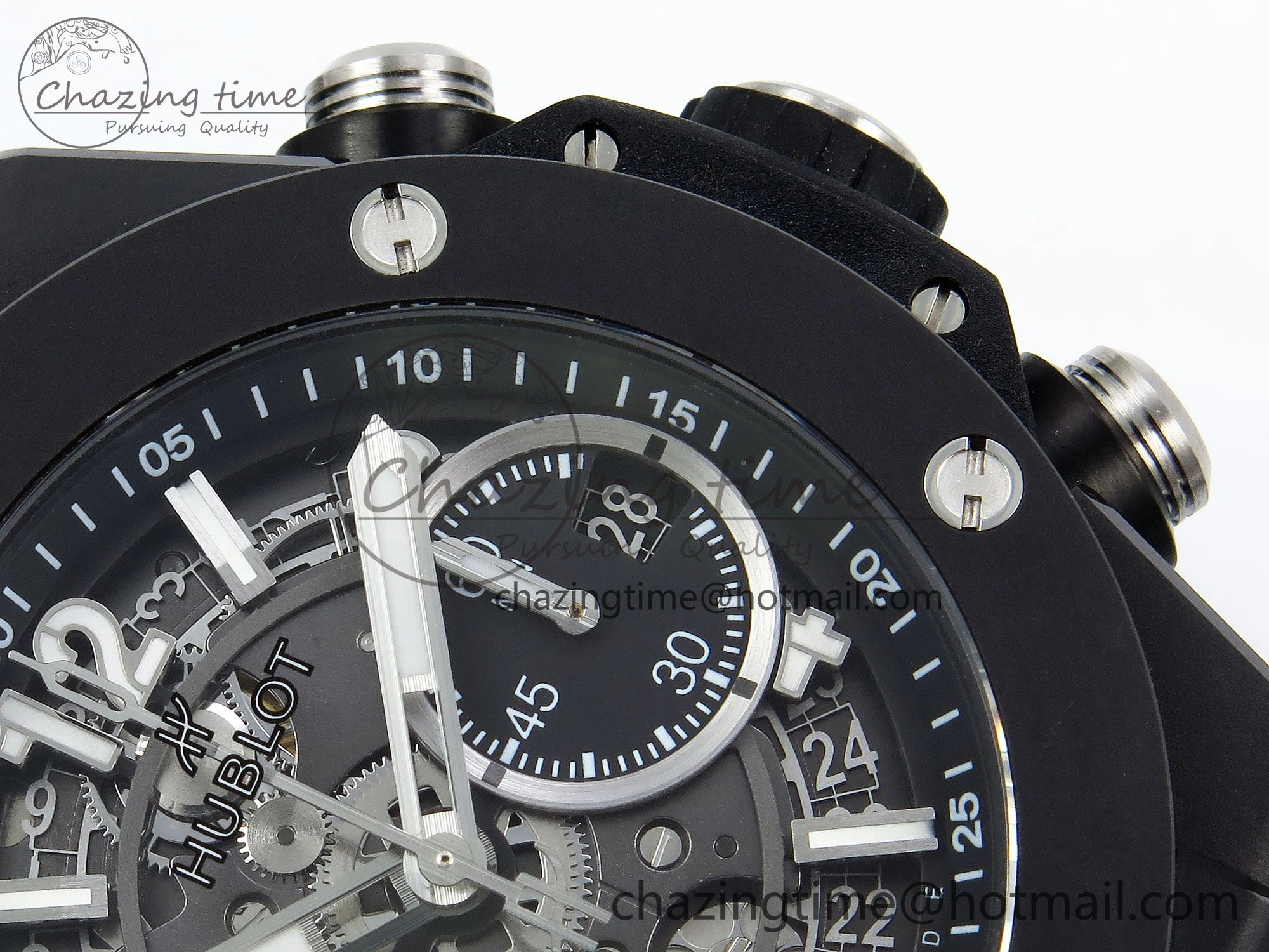 StreetReady Big Bang Unico 42mm Black Ceramic BBF 1:1 Best Edition Skeleton Dial on Black Rubber Strap A1280 V 6724