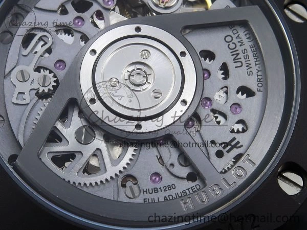 StreetReady Big Bang Unico 42mm Black Ceramic BBF 1:1 Best Edition Skeleton Dial on Black Rubber Strap A1280 V 6724