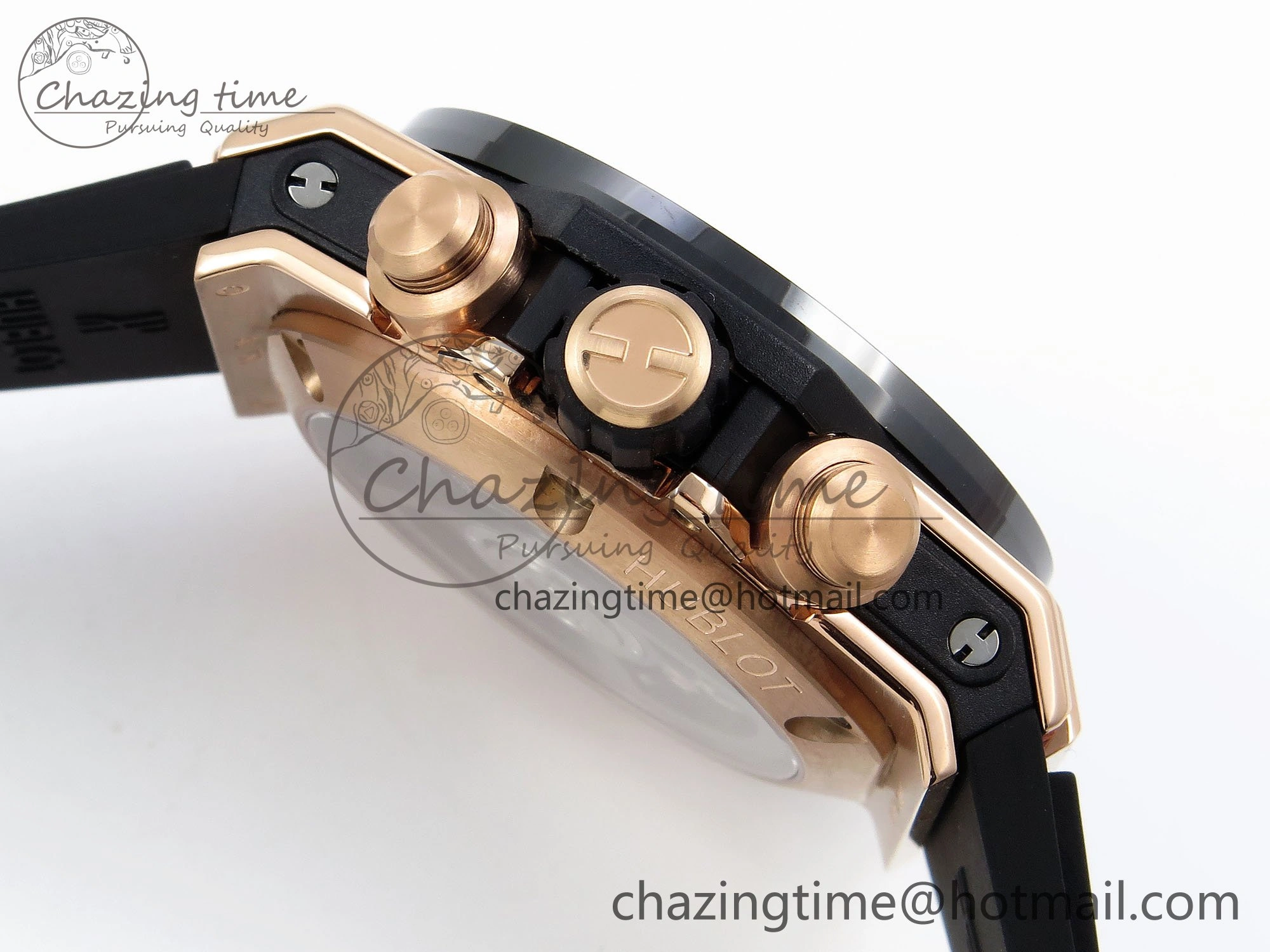 OnTrend Big Bang Unico 42mm RG BBF 1:1 Best Edition Skeleton Dial Black Ceramic Bezel on Black Rubber Strap A1280 V 6728