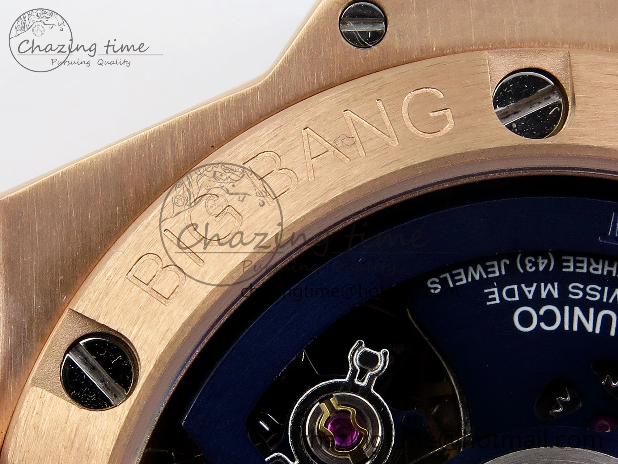 Big Bang Unico 42mm RG BBF 1:1 Best Edition Skeleton Dial Blue Ceramic Bezel on Blue Rubber Strap A1280 V Compact 6731