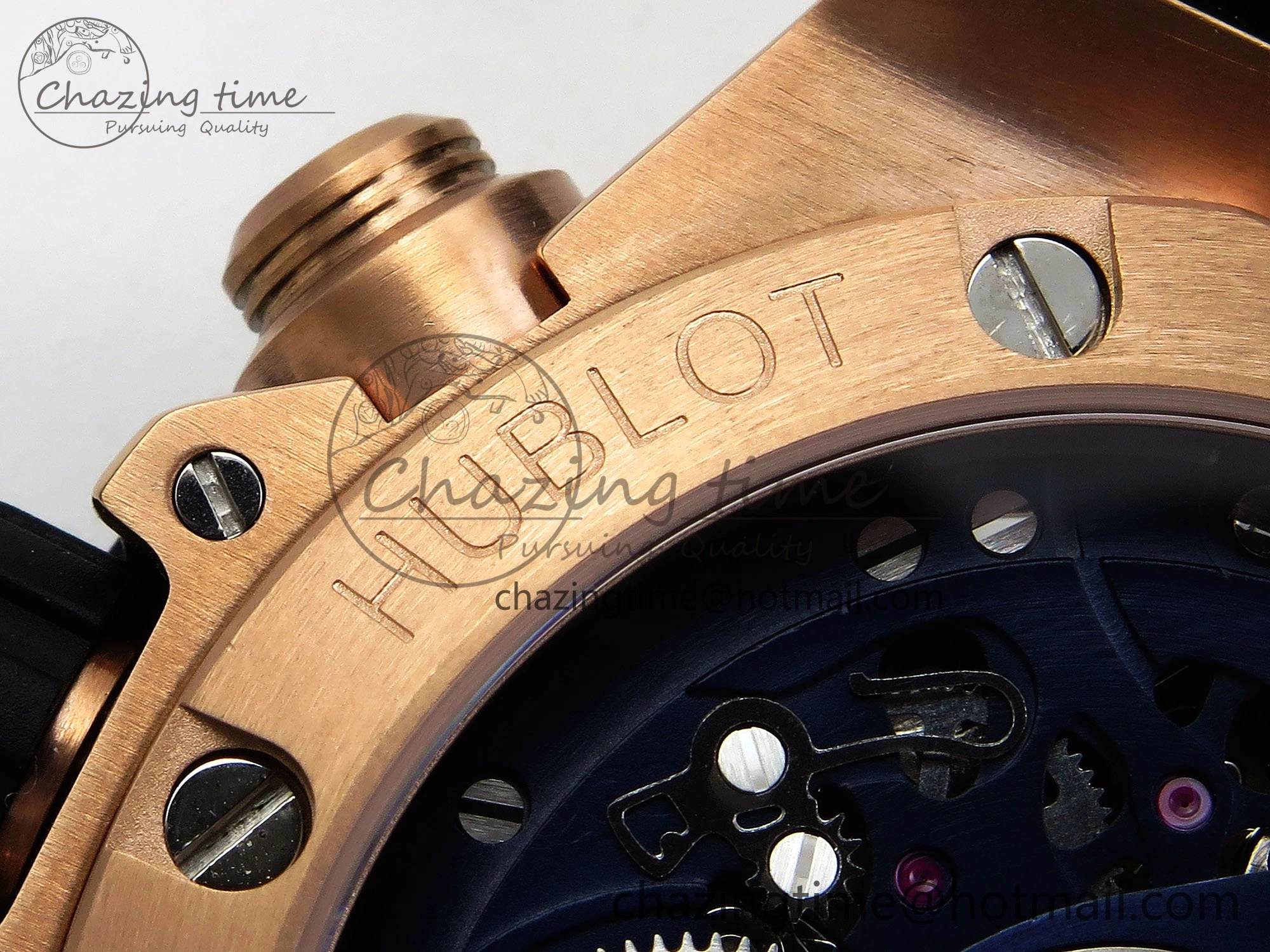 Big Bang Unico 42mm RG BBF 1:1 Best Edition Skeleton Dial Blue Ceramic Bezel on Blue Rubber Strap A1280 V Compact 6731