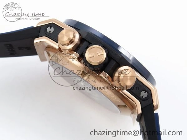 Big Bang Unico 42mm RG BBF 1:1 Best Edition Skeleton Dial Blue Ceramic Bezel on Blue Rubber Strap A1280 V Compact 6731