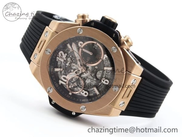 Big Bang Unico 42mm RG BBF 1:1 Best Edition Skeleton Dial on Black Rubber Strap A1280 V ModernLook 6730