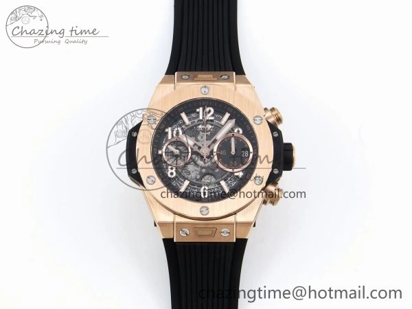Big Bang Unico 42mm RG BBF 1:1 Best Edition Skeleton Dial on Black Rubber Strap A1280 V ModernLook 6730