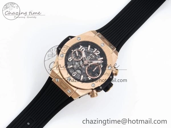 Big Bang Unico 42mm RG BBF 1:1 Best Edition Skeleton Dial on Black Rubber Strap A1280 V ModernLook 6730